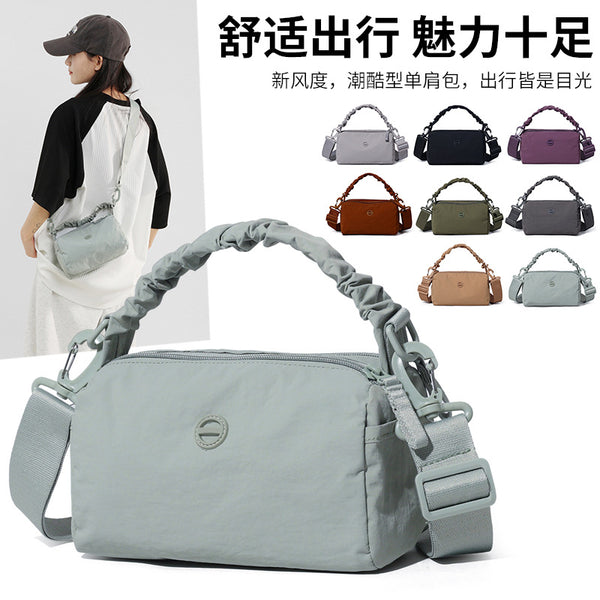 Summer new versatile shoulder bag solid color simple and lightweight oblique span bag daily commute portable small square bag men's and women's models