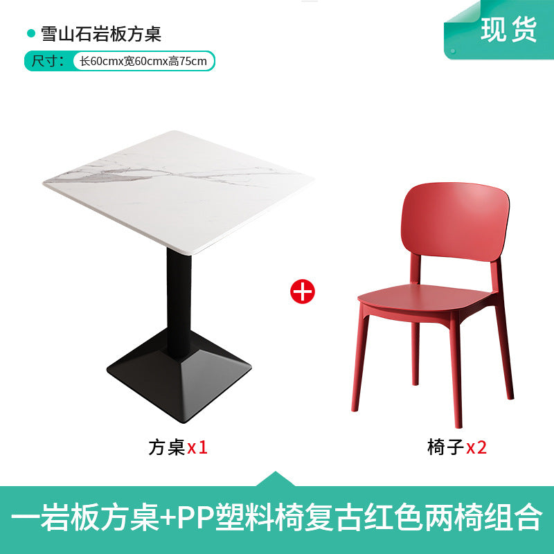 Company staff canteen dining table and chairs student canteen snack bar combination catering commercial 4 staff school restaurant