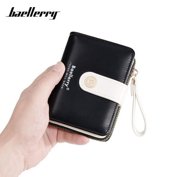 New women's wallet baellerry  short button multi-card zipper wallet women's change bag women