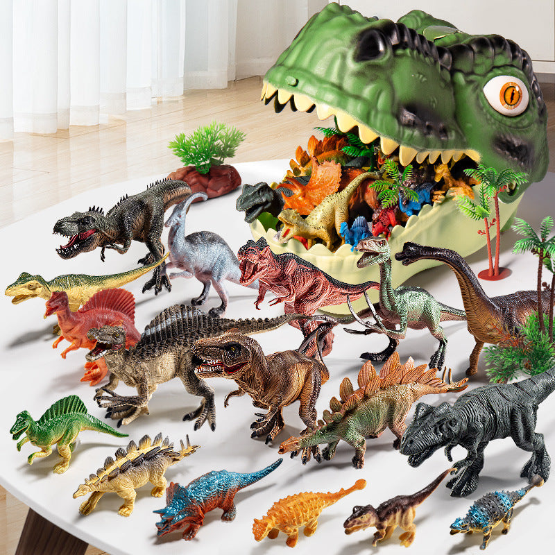 Dinosaur toy set for kids: tyrannosaurus rex, triceratops, and more - soft vinyl, realistic animal model figures