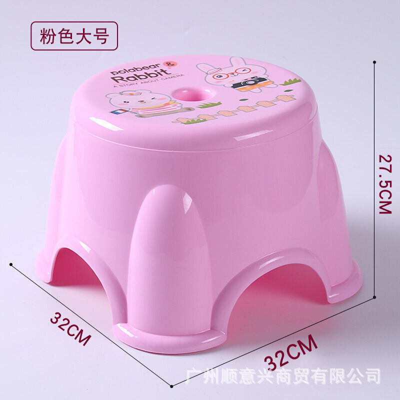 Children's plastic small stool Kindergarten bench Round low stool Coffee table stool Household non-slip bath low stool Small chair
