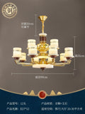 For home house classy chandelier natural jade duplex new lamp zhongshan full copper ancient town new chinoiserie marble