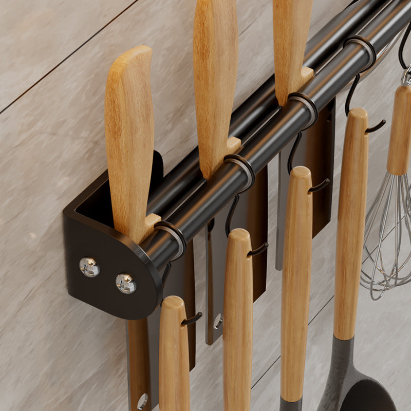 No punching, kitchen hanging rod, wall hanging rack, knife, pot cover, spatula, soup spoon, rag hanger, storage rack.