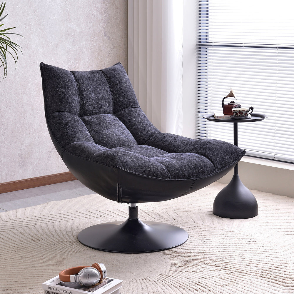 Accessible luxury style lazy sofa chair single rotate casual chair living room bedroom fabric designer chair reception negotiation chair