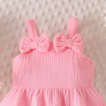 fashionsummernew arrivalbows suspender tops shorts cutesweet baby children's clothing suittwo-piece set