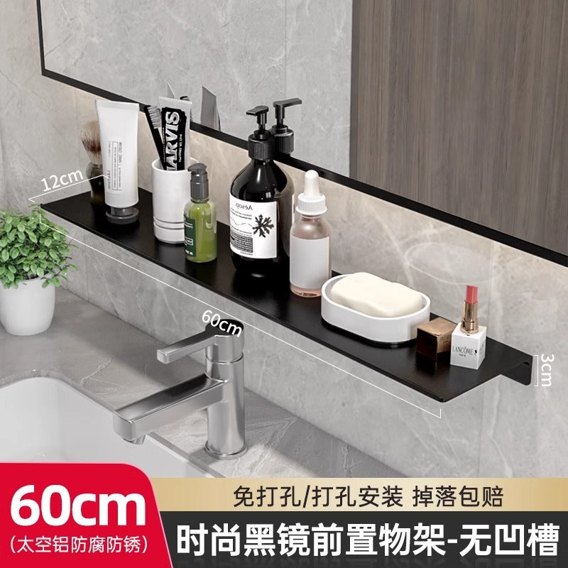 Nordic toilet rack wall hanging wall non-punching toilet bathroom washstand mirror front storage rack one board