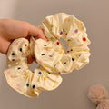 Sweet fabric floral treaded edge large intestine ring hair rope japanese style cute girl preppy style k-style headband rubber band