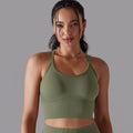 European and american new sexy backless sports bra for women, shockproof push-up yoga bra, quick-drying breathable fitness tank top