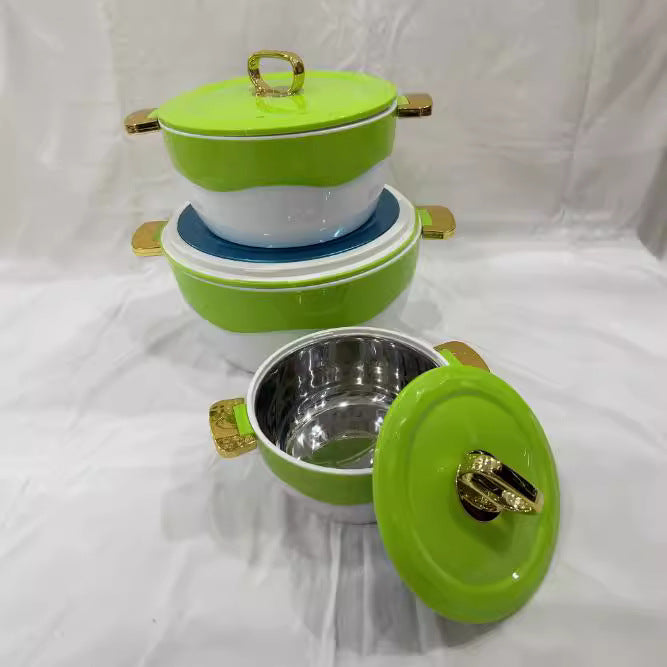 Large capacity 1.8l-3.5l-6l factory direct sales food warmersuit3pcs thermal insulation box kitchen tableware