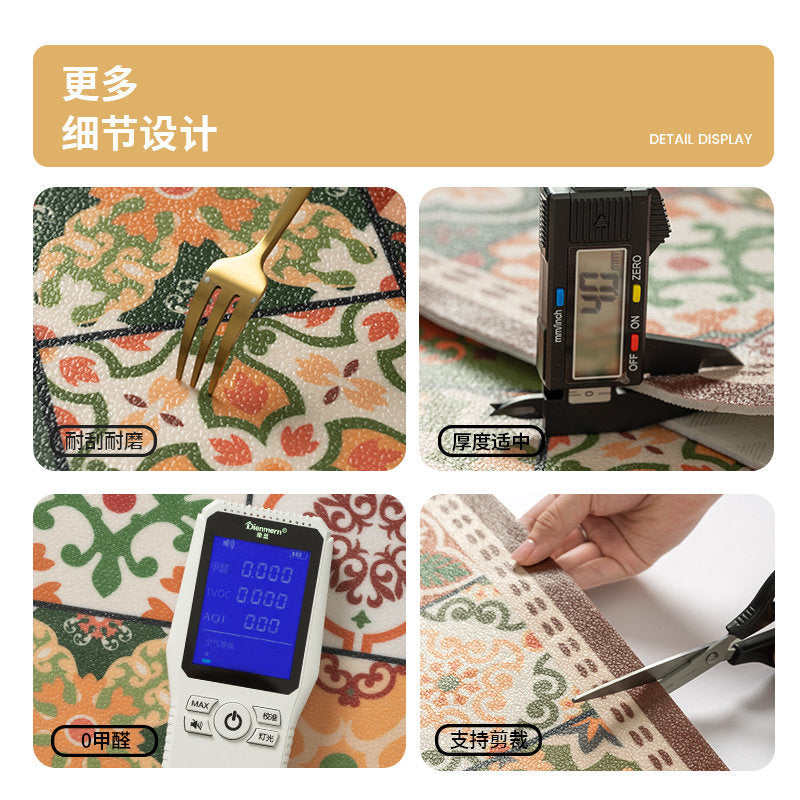 Kitchen floor mat, non-slip, oil-proof, american retro pvc, cuttable, waterproof, high-end feel, foot mat, wipeable, no-wash, for home