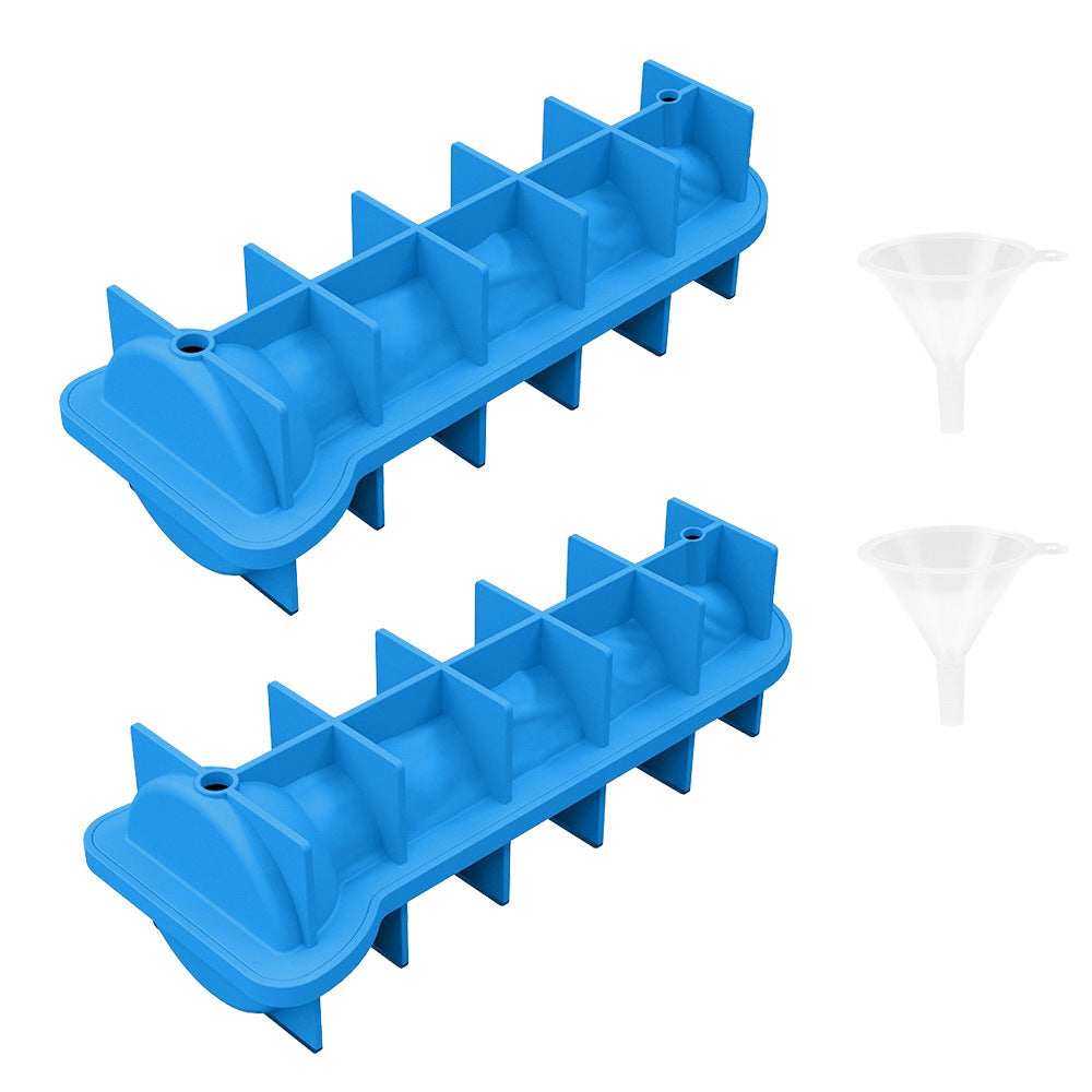 Cross-border explosion spoof creative silicone ice grid with funnel with cover easy demoulding KTV party, ice mold wholesale