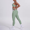 Cloud-feel compression yoga set: sexy open-back sports bra with high-waisted butt-lifting leggings and pockets - women's running & fitness apparel