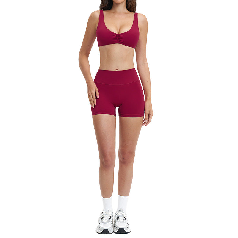 brushed new arrival yoga suit silmslimming look quick-drying fitness clothes outdoor running sports suit for women 4520