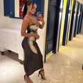 Fashion style exportstylish black and gray women's clothing color matching silm suspender skirt hip-covering one-step daily work clothing long dress