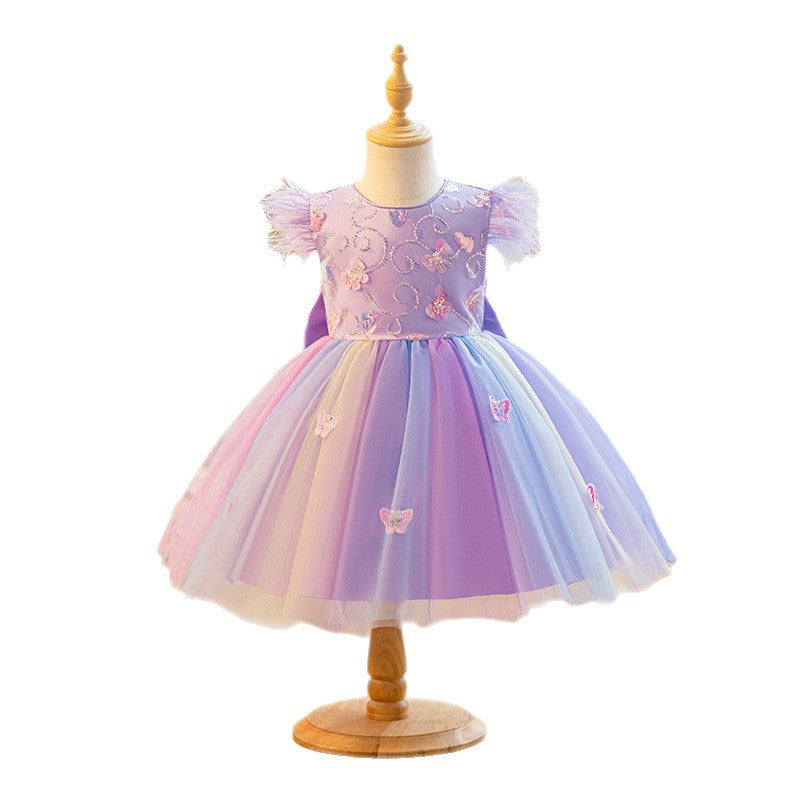 Girls' formal dresses, princess dresses for kids, first birthday flower girl dresses, holiday performance dresses,  little girl's tutu wedding dresses