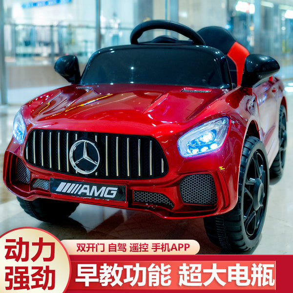 Wholesale children's electric car four-wheel remote control electric car boys and girls can sit toy car rocking stroller