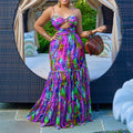 C8465   summer new arrival long dress - spaghetti strap, printed, sexy & fashionable, flowy maxi dress - european & american style