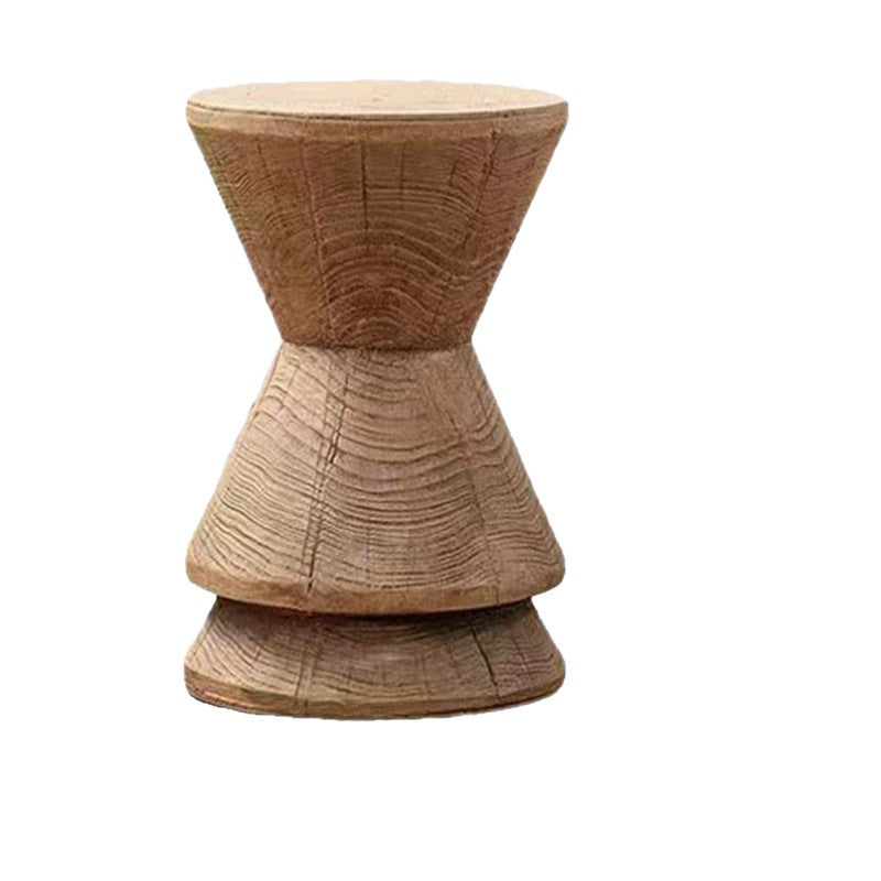 Wabi-sabi style side table, garden outdoor courtyard imitation solid wood pier, b&b art living room imitation log stool