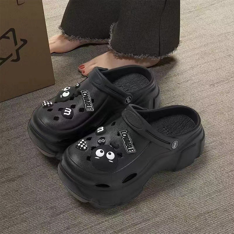 Crocs women's summer outwear 2024best selling thick sole heightening beach non-slip toe cap sandals women's new arrival