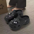 Crocs women's summer outwear 2024best selling thick sole heightening beach non-slip toe cap sandals women's new arrival