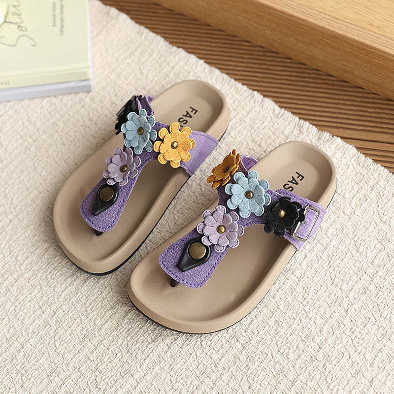 Vancahao soft bottom non-slip outwear slippers for women  summer ugly flip-flops retro birkenstock sandals