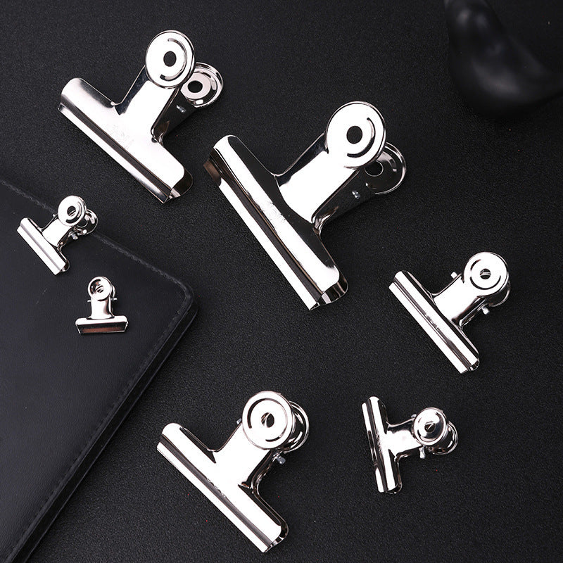 Deli Round Ticket Clip Stainless Steel Ticket Clip Butterfly Clip Metal Clip Iron Clip File Clip Book Clip Test Paper Clip