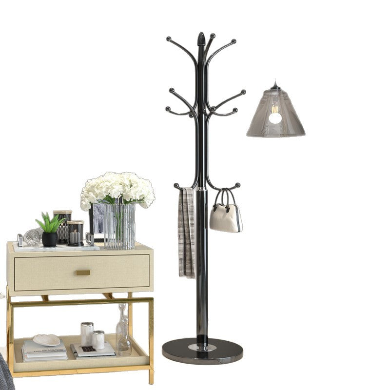 Modern minimalist light luxury marble coat rack floor standing bedroom iron art storage hat rack home hanging bag clothes rack