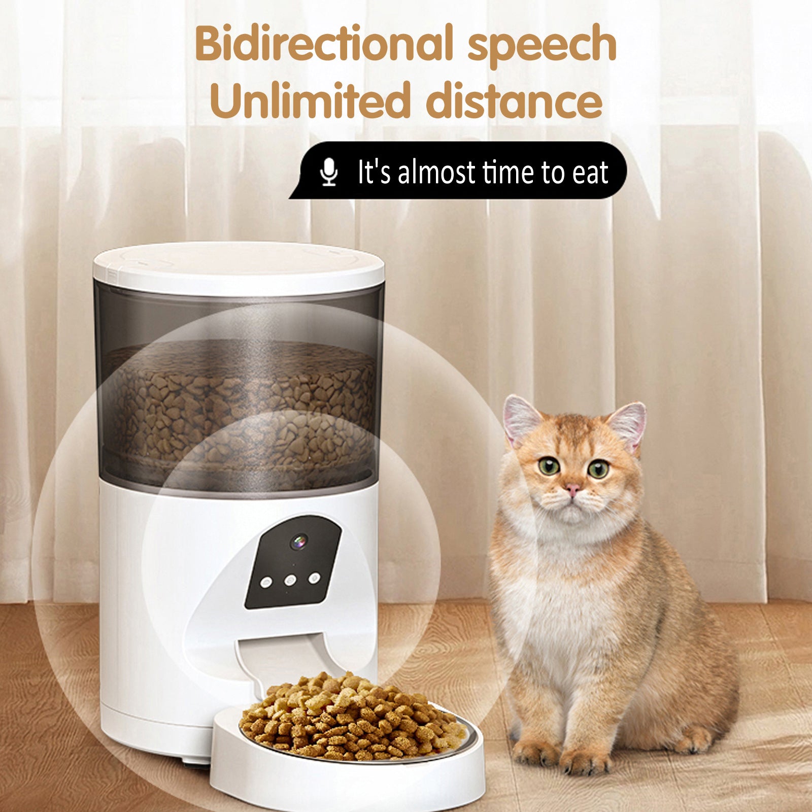 Source factory Visual pet feeder Large wide angle high definition camera Foreign trade Cross border explosion Automatic feeder
