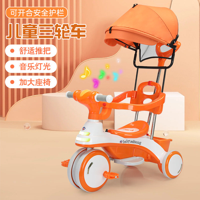 New children's three-wheeled stroller baby stroller children's toys bicycle stroller can sit on a bicycle