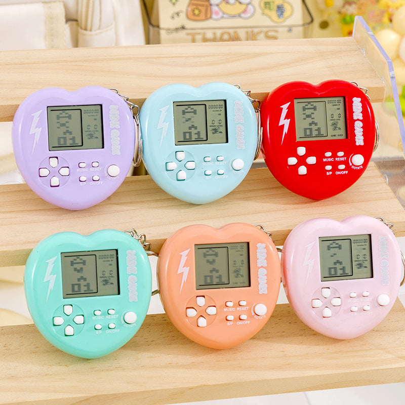 Mini arcade game keychain - tetris handheld retro puzzle toy