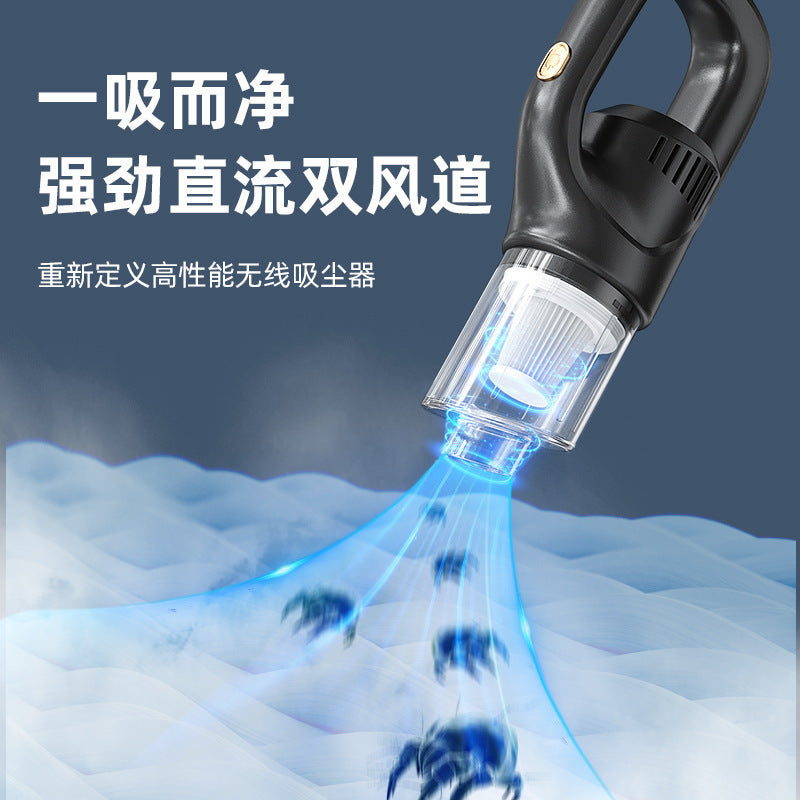 Electric handheld wireless charging vacuum cleaner, portable for home and car use, high-power, dedicated model for car interiors