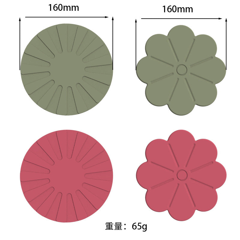 Cross-border new silicone thermal insulation mat round petal high temperature resistant dinner plate mat round creative gift silicone coaster anti-scalding