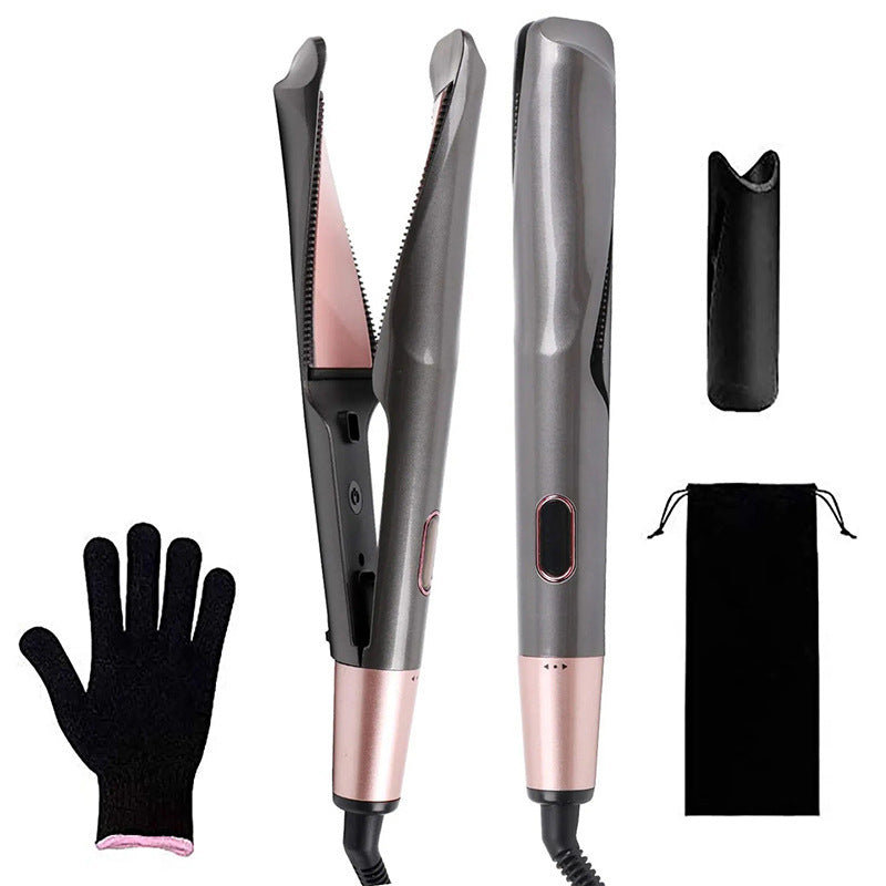Cross-border new electric heating automatic spiral curling iron two-in-one twist straight curler wave splint roll straight dual-purpose