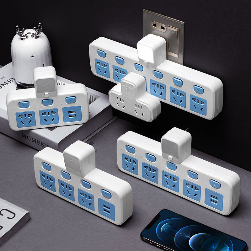 Multi-function wireless socket converter plug - one-to-multiple outlet panel with usb ports, night light, and power strip for home use