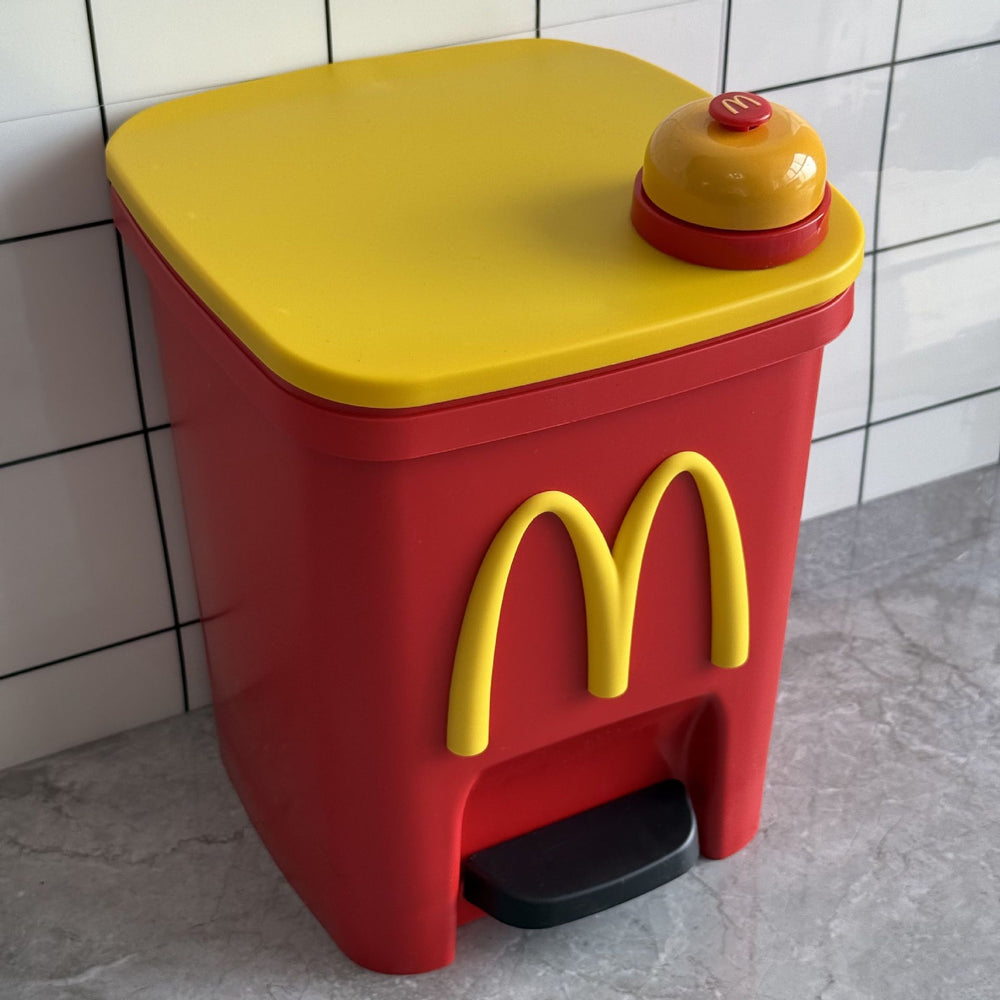 Maimai trash can with lid, cute and childlike, for home, living room, bedroom, silent, large capacity, bathroom, kitchen