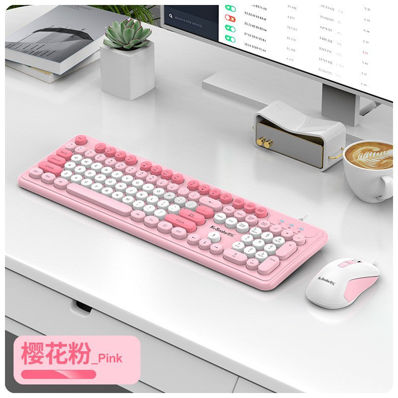 Viper km200 wired keyboard and mouse combo - mechanical feel, color matching, usb, for office, pc, and laptop
