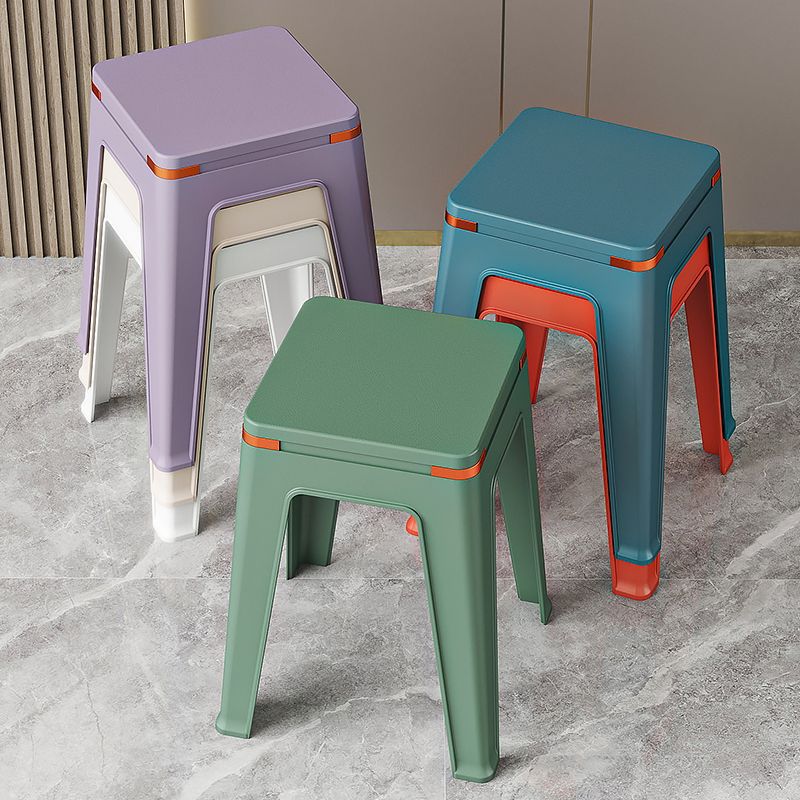 Plastic stool storage for homethickened living room dining stool adult strong non-slip square stool casual durable modern bench