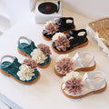 Sweet floral decorated girls' sandals -  summer new arrival - kids' single strap buckle sandals - versatile and stylish outdoor wear