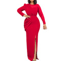 D190   foreign trade plus size women's clothing  new mesh panel evening gown long dress european and american style dress