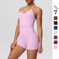 Sexy backless strappy activewear set - cloud-soft, quick-dry, compression yoga outfit with high-waisted, butt-lifting design for outdoor running and fitness