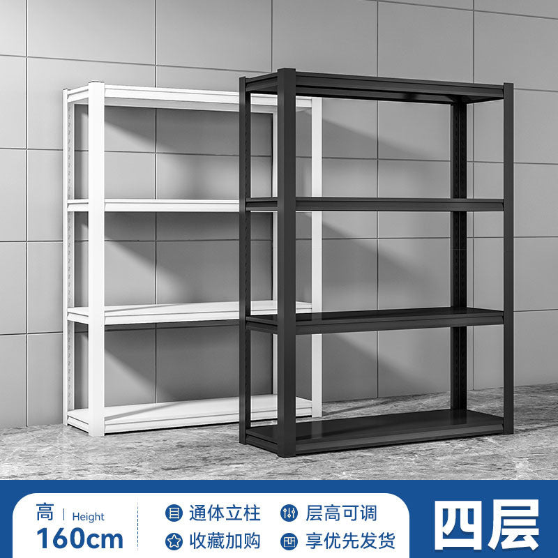 Household shelving unit, multi-tier floor storage rack for warehouse, balcony, storage room, utility room, commercial supermarket, steel storage rack