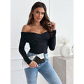 Ebay  fall/winter new arrivals: fashionable and sexy off-the-shoulder long sleeve tee