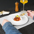 Modern minimalist white ceramic plate - embossed creative design for restaurant, hotel, and home use - premium, unique serving dish