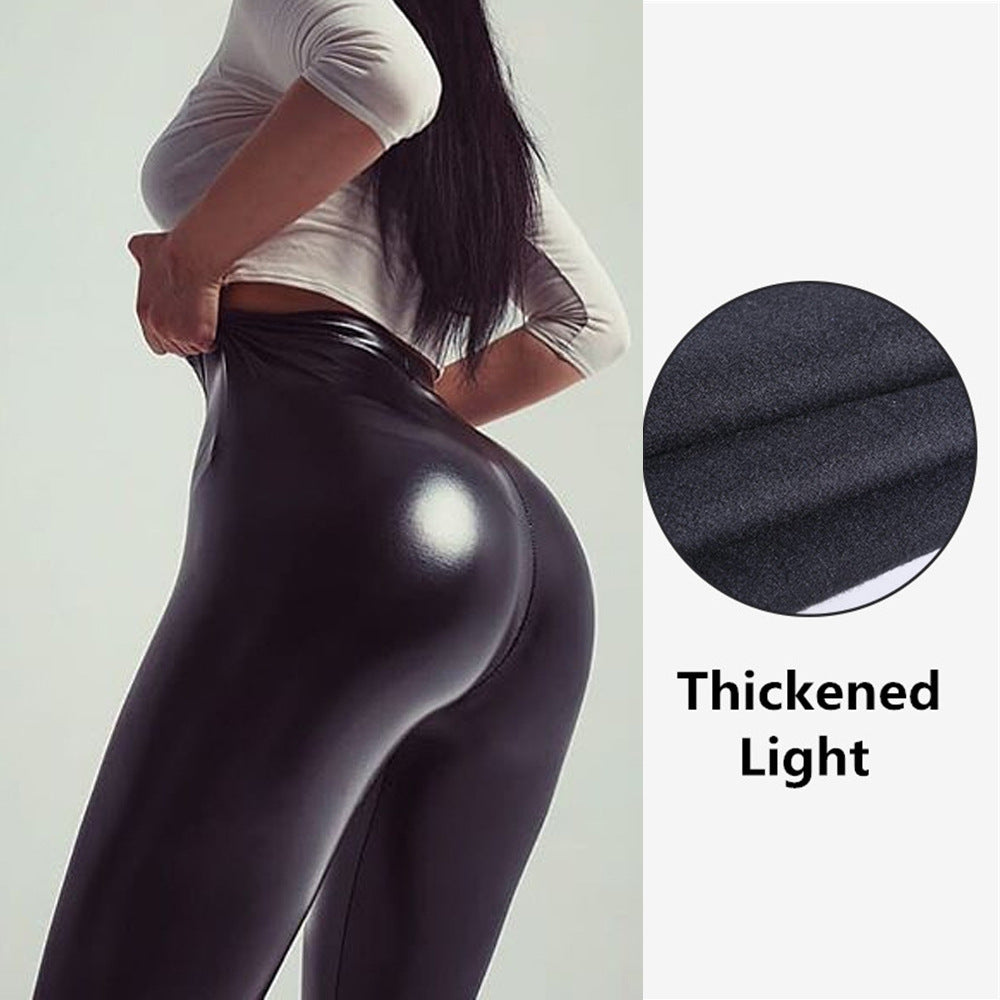 Export ins style pu leather pants  cross-border hot style multi-color leather pants women's bottom pants women's four-sided elastic butt lift