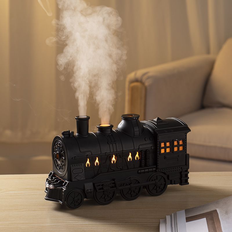 small train aromatherapy machine spitting circle classical room timing air purification retro ornaments humidifier black