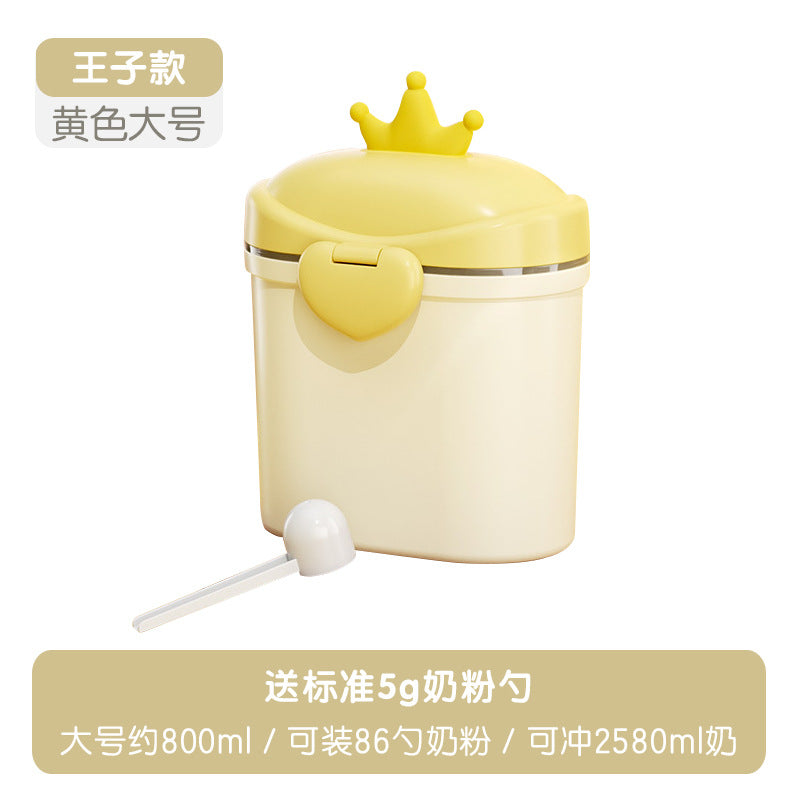 Baby formula box, portable food supplement rice noodle box, sealed jar, moisture-proof large storage tank, divided into grids