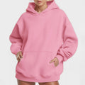 cross-border e-commerce women's fashion: european and american summer new arrivals - solid color, unique casual hooded long sleeve loose fit sweatshirt