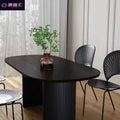 Restaurant black solid wood oval dining table small apartment for homeaccessible luxurypopular dining table oval solid wood dining table