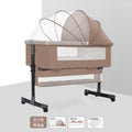 Multifunctional foldable crib, portable newborn bassinet, convertible baby bed, splice-together large bed