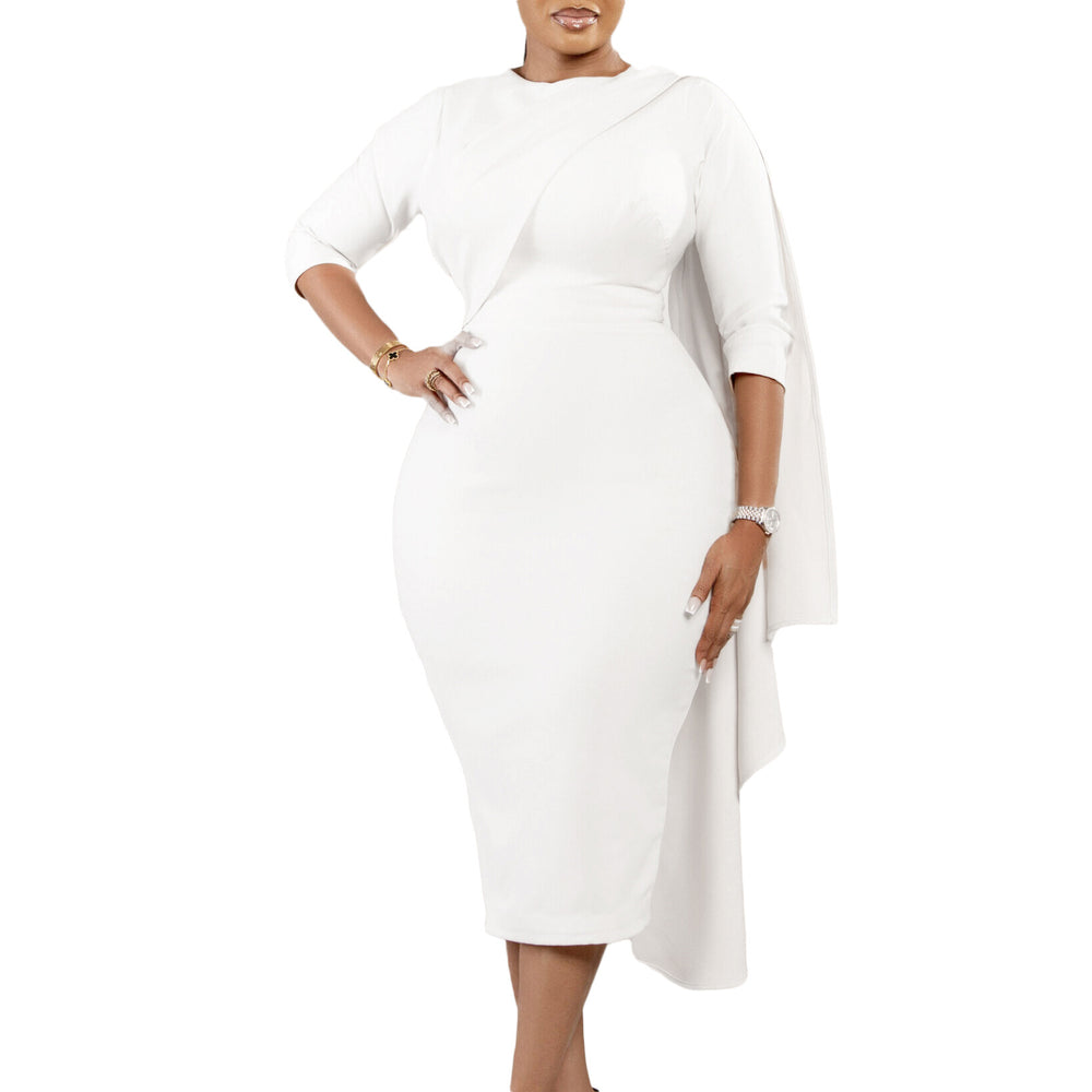 D3204  women's fashion european and american  new style elegant solid color bodycon pencil skirt african dress